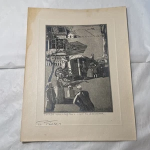 Rare George Washington's Visit to Grosvenor Vintage Johan A Groen lithograph - Picture 1 of 6