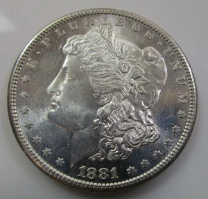 Dólar de plata Morgan BU 1881-S 90% prueba como moneda de plata - SK889 - Imagen 1 de 2