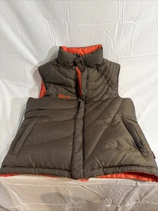 Burton Herren gefütterte Weste isoliert wendbar weiß Entendaunen braun orange Large - Bild 1 von 11