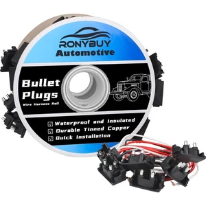 Ronybuy 50x 3 enchufes de cable, rollo de arnés de cable de bala triple macho, ángulo recto 1... - Imagen 1 de 7