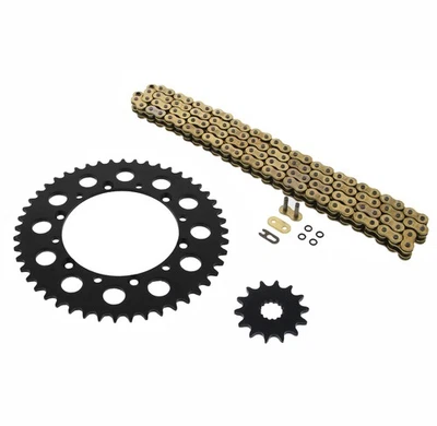 2003-2007 Kawasaki KLX300R Gold O Ring Chain & Sprocket Black 14/48 110L - Image 1 of 4