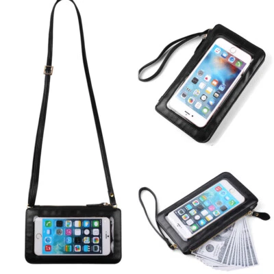 Black Clear Touch Screen Zipper Wallet Case For iPhone 16 Pro Max / 16 Pro / 16 - Image 1 of 4