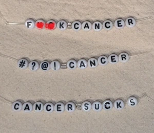 Alphabet Letter Beads DIY MAKE YOUR OWN MESSAGE BRACELET F**K CANCER SUCKS - Picture 1 of 4