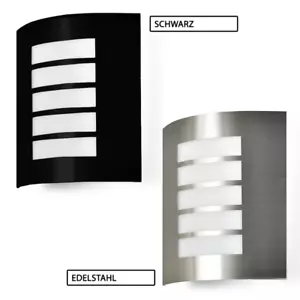 Wandlampe Hauseingang Lampe IP44 E27 230V Edelstahl Außenwandleuchte außen AREK  - Bild 1 von 14