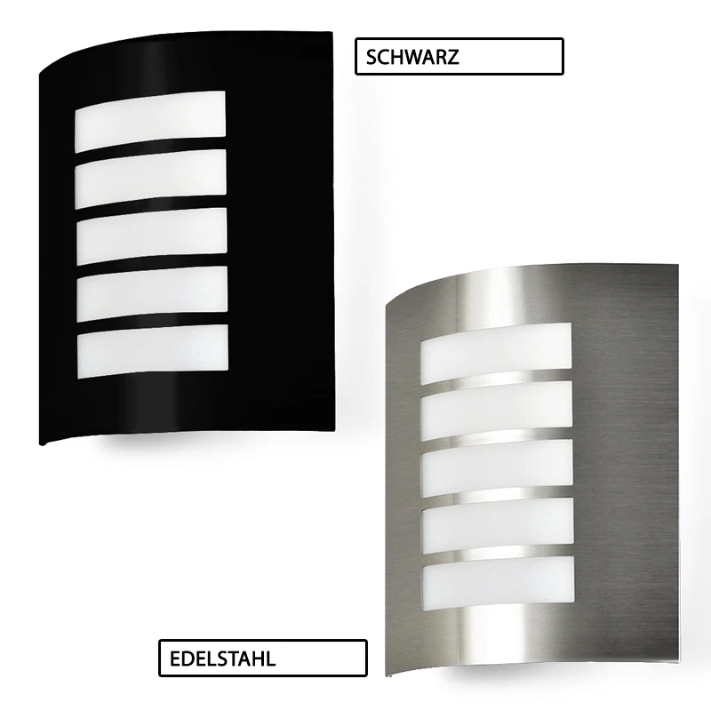 Wandlampe Hauseingang Lampe IP44 E27 230V Edelstahl Außenwandleuchte außen AREK  - Bild 1 von 4