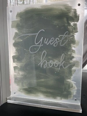 Letrero hecho a mano libro de visitas verde salvia boda u ocasión especial aniversario Foto 1 de 2