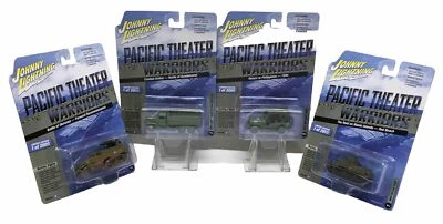4 Johnny Lightning Pacific Theater Warriors M3 Lee Tank M16 Half Track 6x6 Jeep - Image 1 of 4
