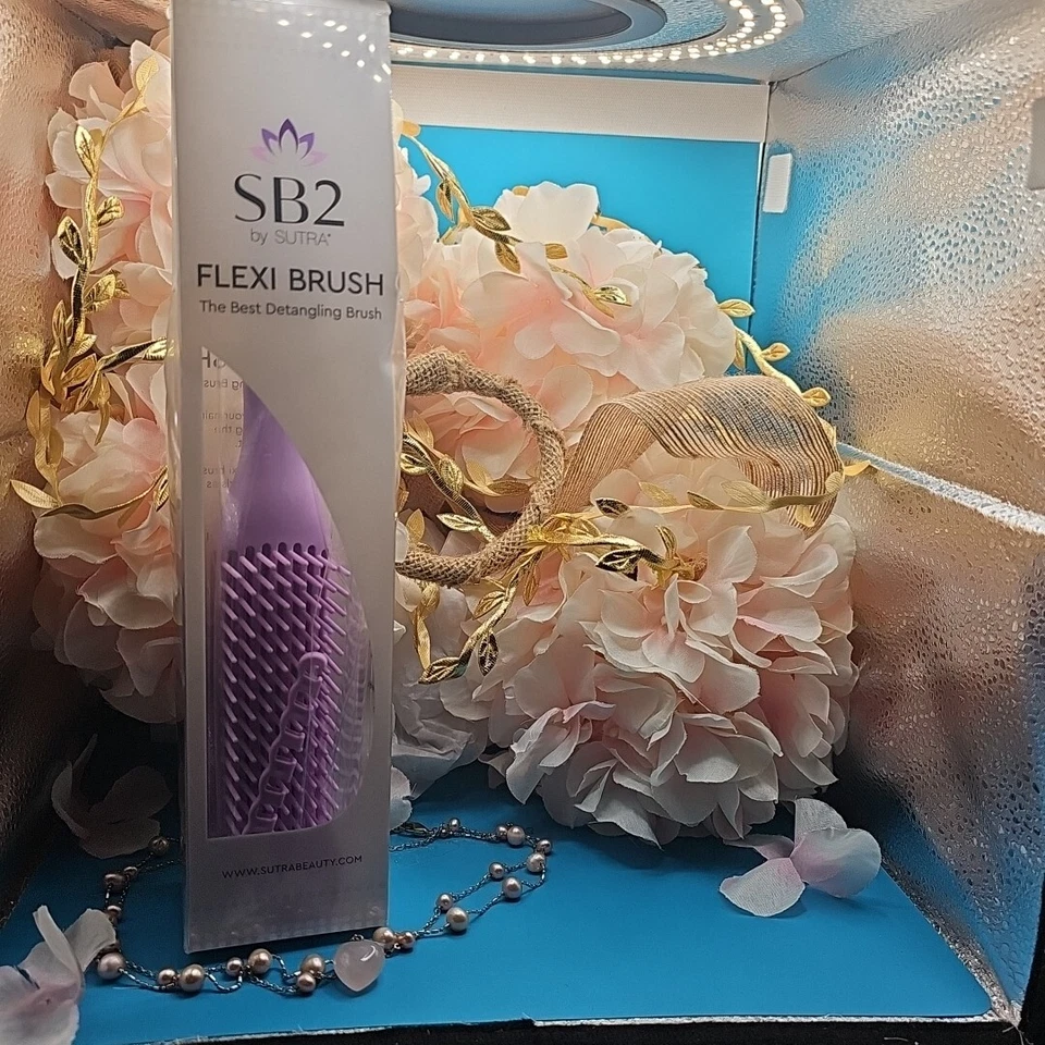 SB2 by Sutra Flexi Brush Best Detangling Brush 40FB-B52 Purple Sparkle NEW  - Image 1 of 1