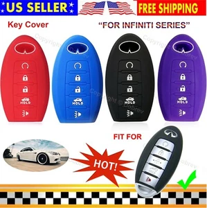 Silicone Case Entry Fob Skin Cover for Infiniti QX80 QX56 Q50 Q60 QX60 Smart Key - Picture 1 of 21