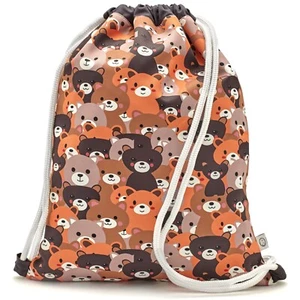 Leon By Bers Premium Turnbeutel Rucksack 35x45cm "KINDER BÄR ORANGE BRAUN" - Bild 1 von 4
