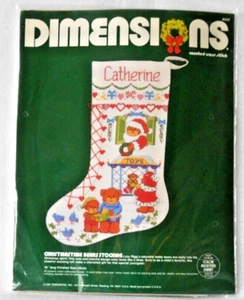 #8320 DIMENSIONS CHRISTMASTIME BEARS STOCKING CTD CROSS STITCH KIT - NEU - GEÖFFNET - Bild 1 von 3