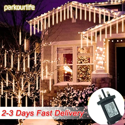 Christmas Icicle String Fairy Lights Meteor Shower Rain Light Falling Drop Lamp - Image 1 of 4
