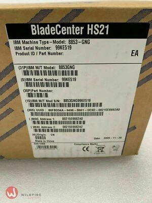 IBM 8853-GNG BladeCenter HS21 Blade Server, 1x 2.13GHz  L5408, 4GB RAM (2x 2GB) - Image 1 of 3