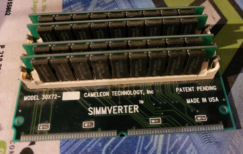 30 Pin auf 72 Pin SIMM Adapter SimmVerter Cameleon 30x72 mit 4x1MB RAM Med Profil - Bild 1 von 1