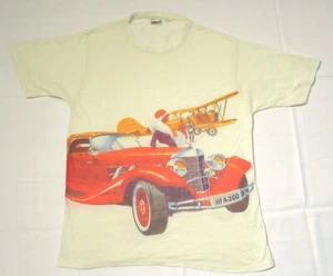 CAMISA L CRAZY AÑOS 70 VINTAGE HAWAI ACRÍLICO T BIPLANO AÑOS 20 IMPRESIÓN AUTO COCHE DC50 - Imagen 1 de 9