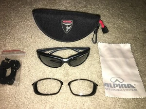 ALPINA PSO TWO Sport Glasses / Sunglasses CYCLING gray / clear lenses junior NEW - Picture 1 of 2