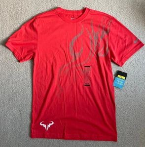 NWT Nike Rafa Rafael Nadal Vamos Dri Fit Cotton Blend Shirt Tee Size Small - Picture 1 of 3