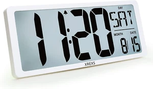 XREXS Large Digital Wall Clock with Backlight, 16.9 Inch Jumbo X-Large, White - Picture 1 of 6