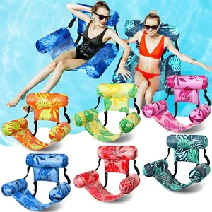 6 Pcs Inflatable Pool Floats Chairs Adult Floating Lounge Chairs Adjustable Hamm - Picture 1 of 7