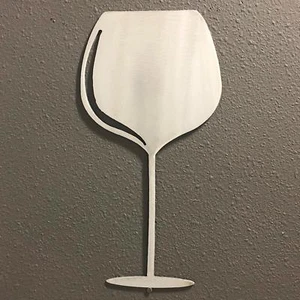 Wine Glass ALUMINUM Metal Wall Art Skilwerx 9 x 4 Wine 3 - Picture 1 of 4