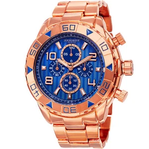 Men's Akribos XXIV AK814RGBU Divers Bezel Chronograph Rose-tone Bracelet Watch - Picture 1 of 4