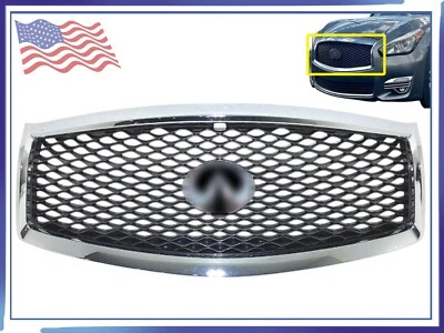 For 2015-2019 Infiniti Q70 Q70L Front Bumper Upper Grille W Camera Option Foto 1 de 4