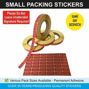 Please Do not Leave Unattended Signature Required - Small Stickers Sticky Labels - Picture 1 of 40