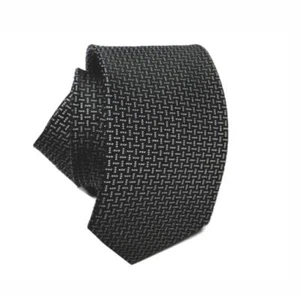 Cravate Noir Homme Soie Satin Brillant Cérémonie en Soie Class Dessins Blanc - Imagen 1 de 1