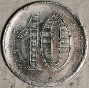 GERMANIA GETTONE "VOLKSBUND" 10 PFENNIG ALLUMINIO 25mm - Foto 1 di 2