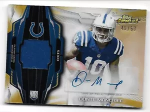 2014 Finest Certified Auto Jersey Gold Refractor Donte Moncrief # 45/50 Colts - Picture 1 of 2