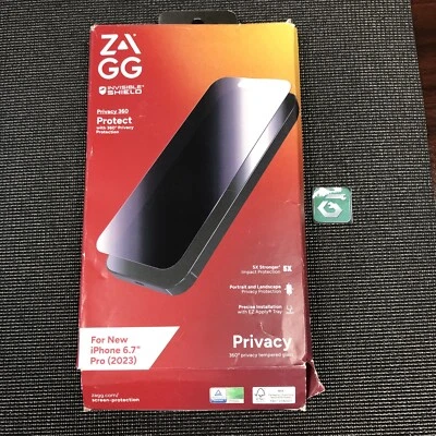 Protector de pantalla de privacidad ZAGG InvisibleShield Privacy 360 para iPhone 15 Pro Max Foto 1 de 2