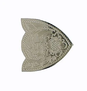 Tandy Leather Engraved Nickel Finishing Belt Tip 1-1/2" 1948-00 - Picture 1 of 3
