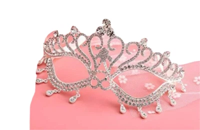 Masquerade Mask for Women, Rainbow Crystal Mask Rhinestone, Venetian Party, Prom - Image 1 of 4