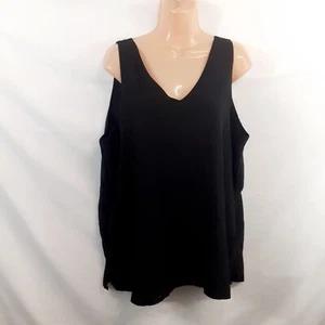 Alice Sleeveless V Neck Lined Top Blouse Women Size XL Black - Picture 1 of 10