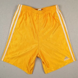 Vintage Adidas Dazzle Shorts Youth Small Gold Shiny 7" Inseam Y2K - Picture 1 of 16