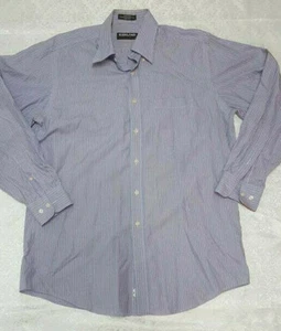 Kirkland Business Blue Red & White Stripe Long Sleeve Mens Shirt Size 16-34. - Picture 1 of 3