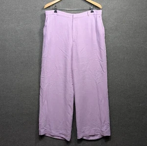 LRL Ralph Lauren Silk Pants Womens 16 Lavendar Lined Dress Trousers Office Work - Picture 1 of 14