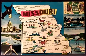 Missouri MO Map Multi-View 1958 Postcard - Picture 1 of 2