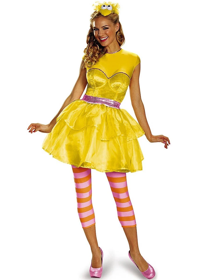 Big Bird Fancy Dress-Sesame Street Womens Halloween Costume NEW - Image 1 of 3