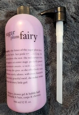 Gel de ducha Philosophy Sugar Plum Fairy 3 en 1 32 fl oz nuevo sellado con bomba Foto 1 de 3
