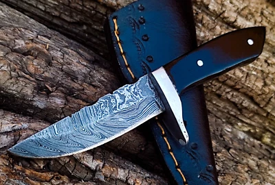 SHARD®™ CUSTOM HAND FORGED Damascus Steel EDC Mini Neck Survival Knife W/Sheath - Image 1 of 4