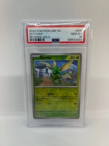 2023 POKEMON EN-OBF #004 SCYTHER REVERSE HOLO PSA GEM MINT 10 LOW POP - Picture 1 of 1