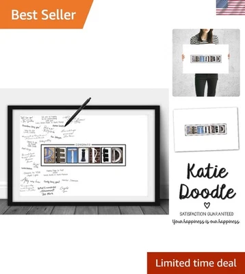 Póster exclusivo de jubilación multicolor - Libro de visitas ideal o decoración de fiesta Foto 1 de 4