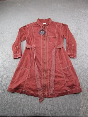 NEW Ava & Viv Women's Size X Long Sleeve Denim Dress Belted Pockets Maxi Dress - Image 1 of 4