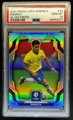 2024 Prizm Copa America Endrick RC Silver Rookie #24 Brazil PSA 10 - Image 1 of 2