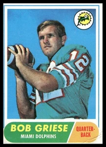 Bob Griese Miami Dolphin NFL Rookie Quarterback 1968 Topps Football Card #196 RC - Picture 1 of 2