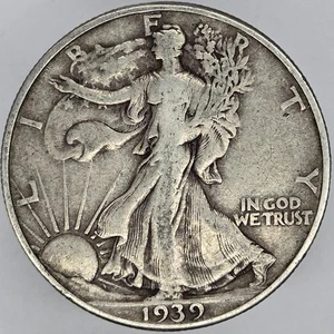 1939-D VF Walking Liberty Half Dollar - Picture 1 of 2