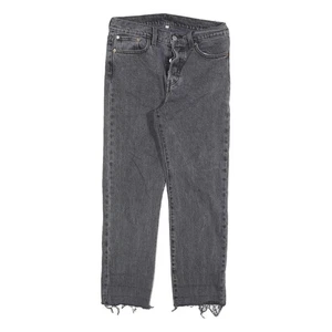 LEVI'S 501 Damen Jeans Grau Regular Gerade Denim Raw W28 L26 Ausgefranst Saum - Bild 1 von 6