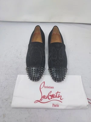 Christian Louboutin EU 41.5 US 8.5 Black Spooky Spike Stud MENS Loafer NEW - Image 1 of 4