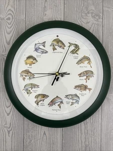 Mark Feldstein Splashing Gamefish Hourly Fishing Fish Sounds Wall Clock *READ - Picture 1 of 7